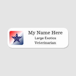 Etiqueta Para Nombres Logotipo Veterinario Esquina redonda de 3 líneas