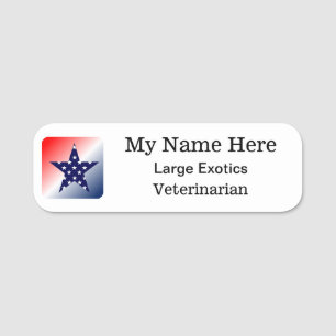 Etiqueta Para Nombres Logotipo Veterinario Esquina redonda de 3 líneas
