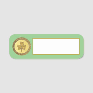 Etiqueta Para Nombres Lucky Irish Shamrock Gold Coin