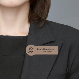 Etiqueta Para Nombres Magnate del logotipo de negocios marrón silencioso