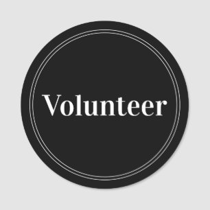 Etiqueta Para Nombres Magnético del elegante voluntario negro