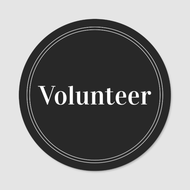 Etiqueta Para Nombres Magnético del elegante voluntario negro (Anverso)