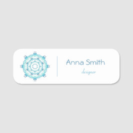 Etiqueta Para Nombres Mandala de etnia turquesa