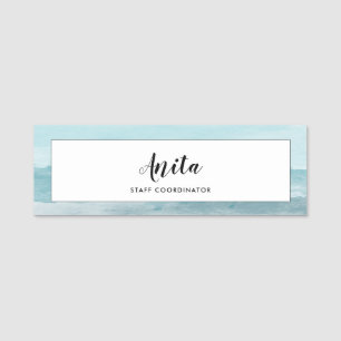 Etiqueta Para Nombres Mar azul acuático abstracto