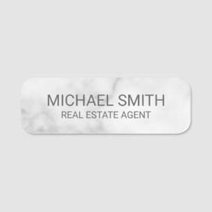 Etiqueta Para Nombres Marble blanco profesional moderno personalizado