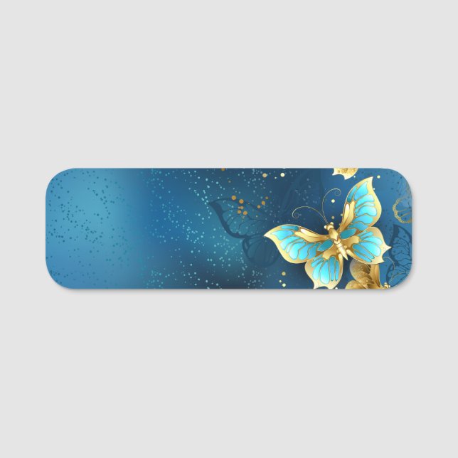 Etiqueta Para Nombres Mariposas doradas (Anverso)