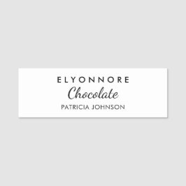 Etiqueta Para Nombres Minimal Black White Custom Staff