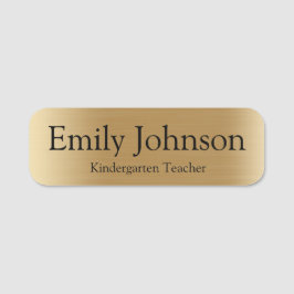 Etiqueta Para Nombres Minimalist Gold Teacher Name | Custom Kindergarten