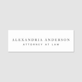 Etiqueta Para Nombres Minimalist White Lawyer Professional