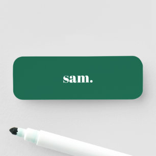 Etiqueta Para Nombres Minimalista negrita texto personalizado verde