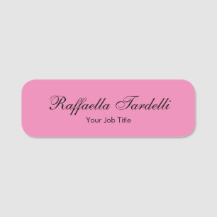 Etiqueta Para Nombres Minimalista nombre personalizado color rosa