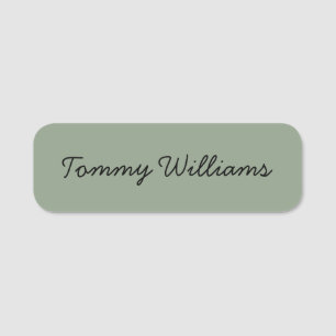 Etiqueta Para Nombres Minimalista Sage Green Profesional Simple