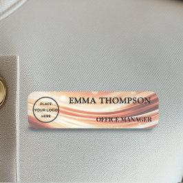 Etiqueta Para Nombres Modern Copper Fabric Design Name Badge Custom 名札