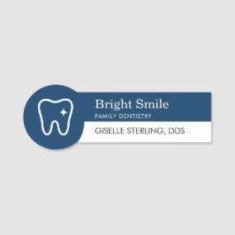 Etiqueta Para Nombres Modern Dentist Tooth Logo Navy Blue Office