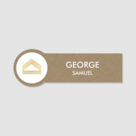 Etiqueta Para Nombres Modern Home Design | Abstract Logo on Wood Texture