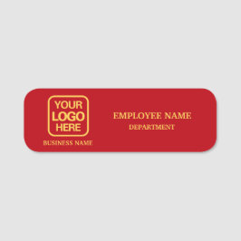 Etiqueta Para Nombres Modern Red Custom Business Name Tag