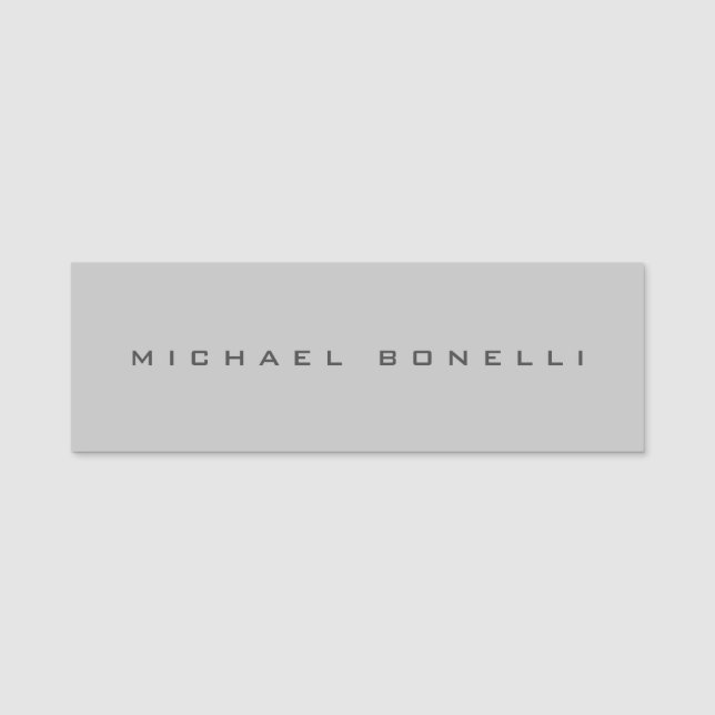 Etiqueta Para Nombres Moderna creativa moda gris Añadir nombre (Anverso)