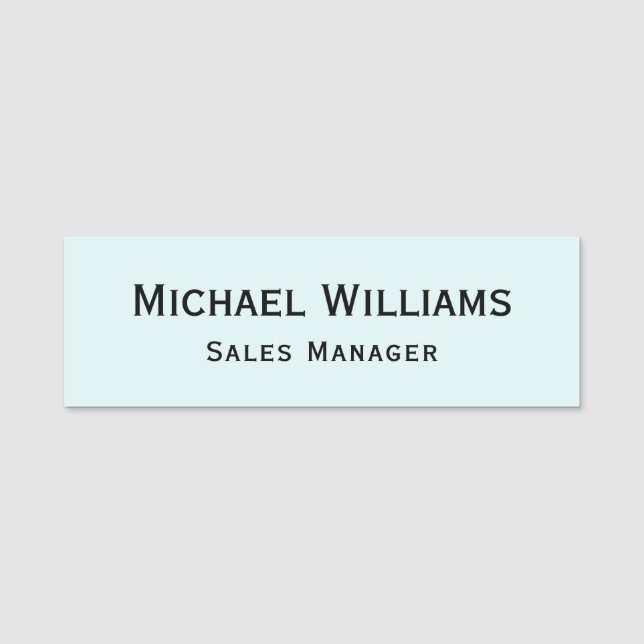 Etiqueta Para Nombres Moderno Aqua Blue Profesional Business Executive (Anverso)