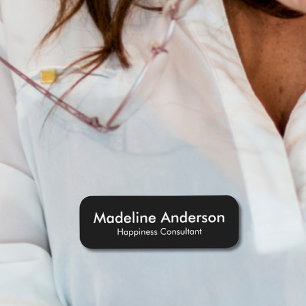 Etiqueta Para Nombres Moderno minimo profesional negro limpio y simple