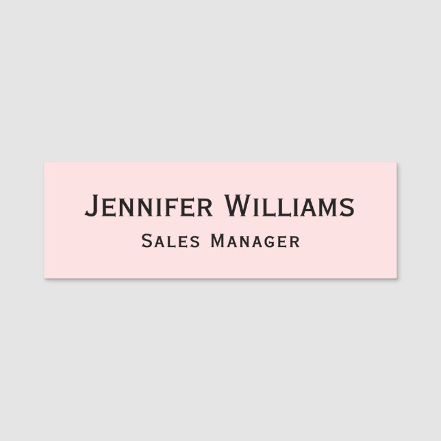 Etiqueta Para Nombres Moderno Pastel Pink Profesional Business Executive (Anverso)