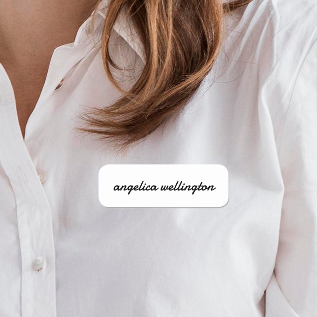 Etiqueta Para Nombres Moderno Personalizado de escritura blanca minimali (Subido por el creador)