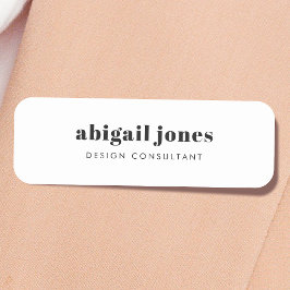 Etiqueta Para Nombres Moderno Retro Minimalista Limpio Simple Vintage Bl