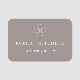 Etiqueta Para Nombres Monograma Brown Elegant Professional