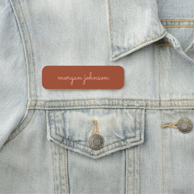 Etiqueta Para Nombres Monograma de moda | Naranja quemado + nombre de gu (In situ)