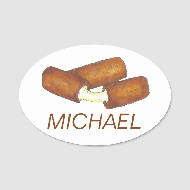 Etiqueta Para Nombres Mozzarella Cheese Sticks Snack Bar Restaurante Com (Anverso)