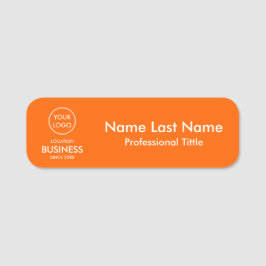 Etiqueta Para Nombres Naranja de logotipos sencillos y modernos para emp