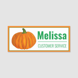 Etiqueta Para Nombres Naranja de parche de calabaza cosecha otoño boreal