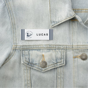 Etiqueta Para Nombres Nautical Anchor club náutico de la Marina Azul