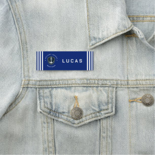 Etiqueta Para Nombres Nautical Anchor club náutico de la Marina Azul Nom