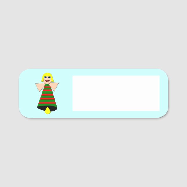 Etiqueta Para Nombres Navidades Angel Bell (Anverso)