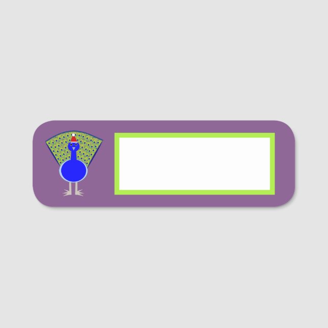 Etiqueta Para Nombres Navidades divertidos Peacock (Anverso)