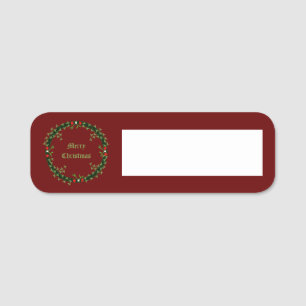Etiqueta Para Nombres Navidades góticos Personalizado Wreath