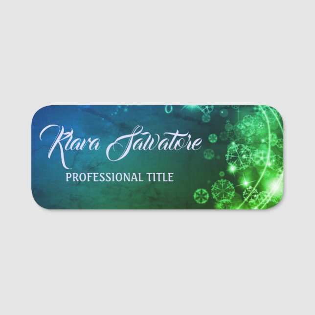 Etiqueta Para Nombres Navidades hermosos perfectos iluminando verde (Anverso)