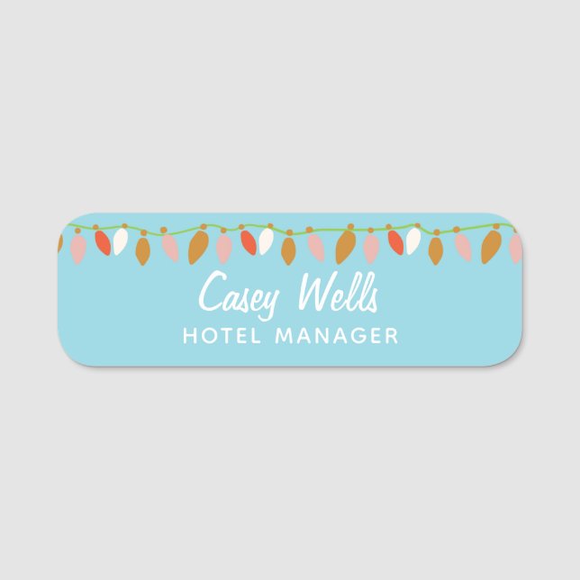 Etiqueta Para Nombres Navidades iluminan a empleado (Anverso)