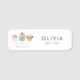 Etiqueta Para Nombres Negocio de Panadería de Cupcakes