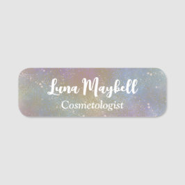 Etiqueta Para Nombres Negocio holográfico del arco iris