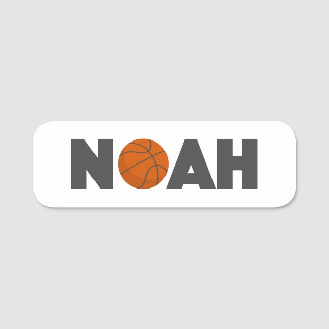 Etiqueta Para Nombres Noah Basketball (Anverso)
