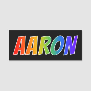 Etiqueta Para Nombres Nombre "AARON": Colorante del arco iris de la