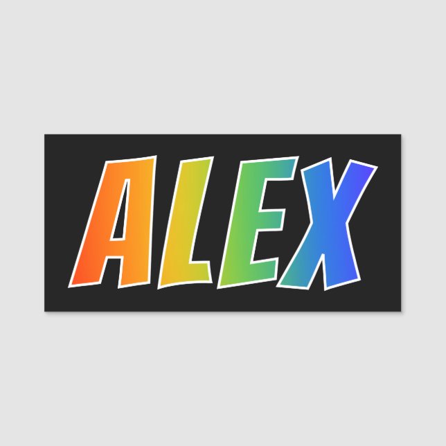 Etiqueta Para Nombres Nombre "ALEX": Colorante del arco iris de la (Anverso)