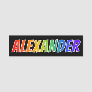 Etiqueta Para Nombres Nombre "ALEXANDER": Colorante del arco iris de la