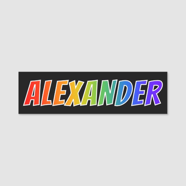 Etiqueta Para Nombres Nombre "ALEXANDER": Colorante del arco iris de la (Anverso)