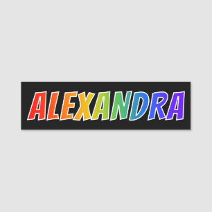Etiqueta Para Nombres Nombre "ALEXANDRA": Colorante del arco iris de la
