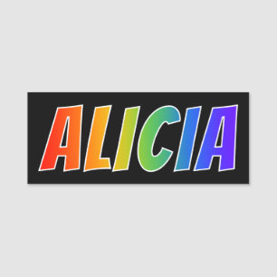 Etiqueta Para Nombres Nombre "ALICIA": Colorante del arco iris de la