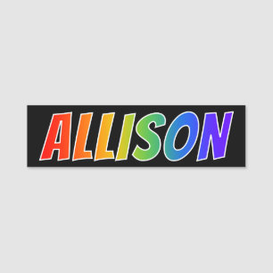 Etiqueta Para Nombres Nombre "ALLISON": Colorante del arco iris de la
