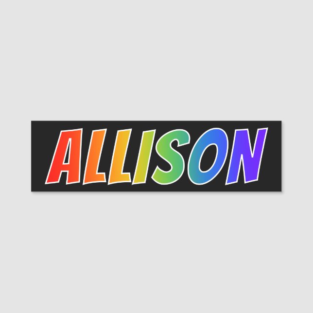 Etiqueta Para Nombres Nombre "ALLISON": Colorante del arco iris de la (Anverso)