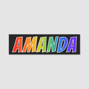 Etiqueta Para Nombres Nombre "AMANDA": Colorante del arco iris de la